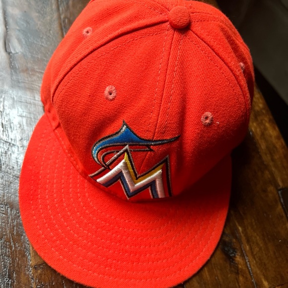 59FIFTY Orange Miami Marlins Baseball Cap Size 7-55.8 cm (Authentic Collection) - Picture 5 of 8
